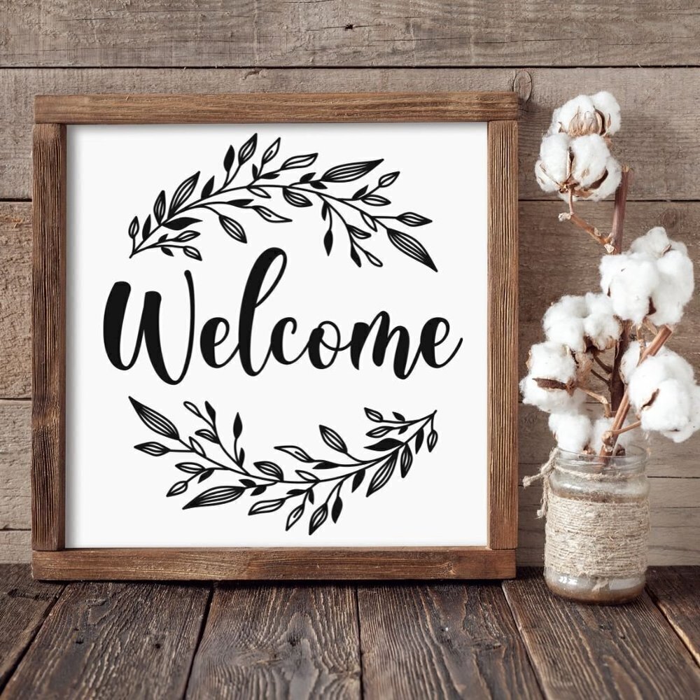 Welcome Hand-crafted Sign